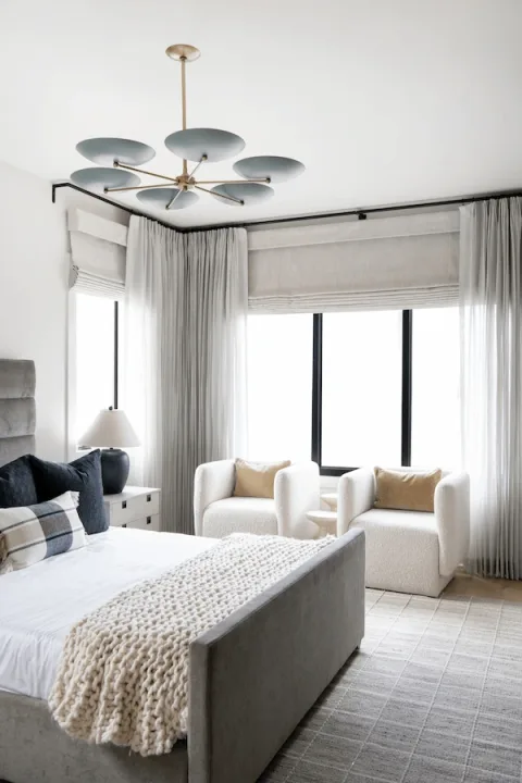 Master bedroom with a sitting area