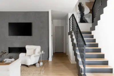 Modern Living Room with Open Staircase